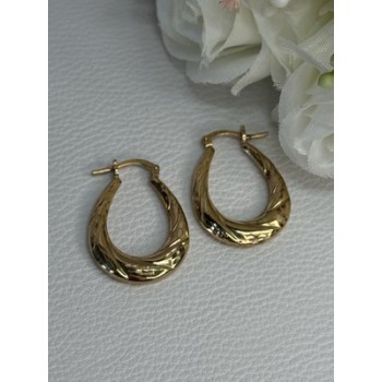 Elegant 925 Sterling Silver Gold Plated Earrings Length 1 Inch