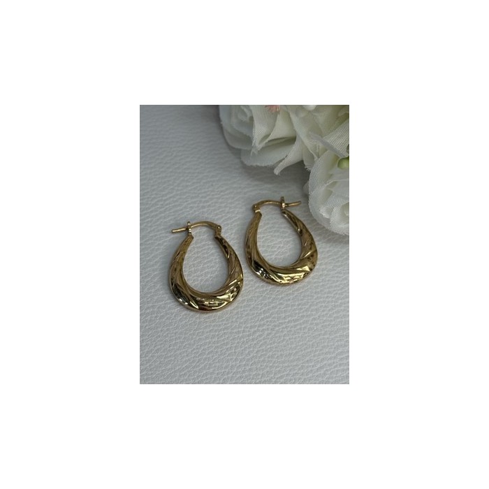 Elegant 925 Sterling Silver Gold Plated Earrings Length 1 Inch