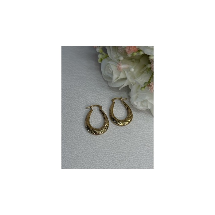 Elegant 925 Sterling Silver Gold Plated Earrings Length 1 Inch