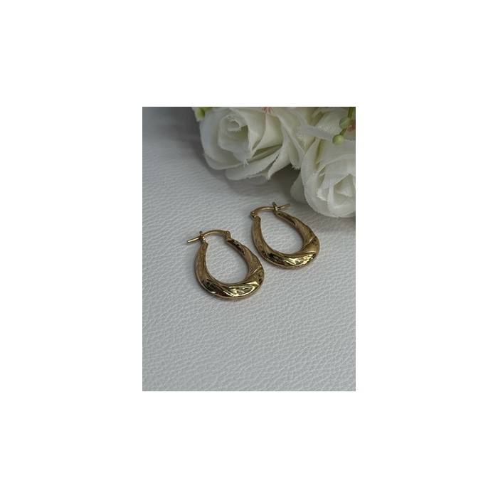 Elegant 925 Sterling Silver Gold Plated Earrings Length 1 Inch