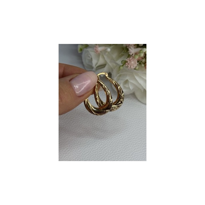 Elegant 925 Sterling Silver Gold Plated Earrings Length 1 Inch