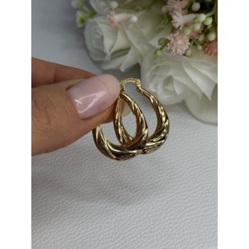 Elegant 925 Sterling Silver Gold Plated Earrings Length 1 Inch