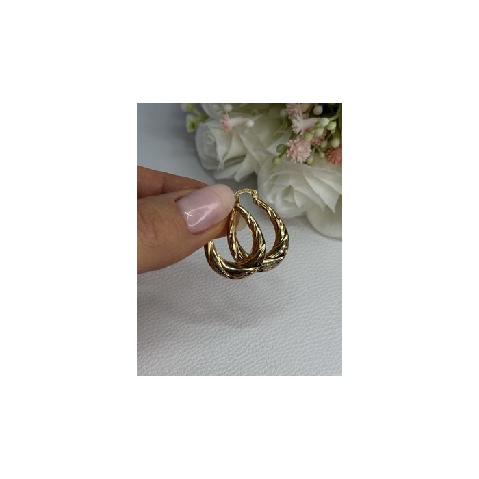 Elegant 925 Sterling Silver Gold Plated Earrings Length 1 Inch