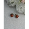 925 Sterling Silver Coral Earrings Length 0.30 Inch