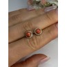925 Sterling Silver Coral Earrings Length 0.30 Inch