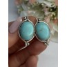 925 Sterling Silver Turquoise Clip Earrings Length 1.15 Inch