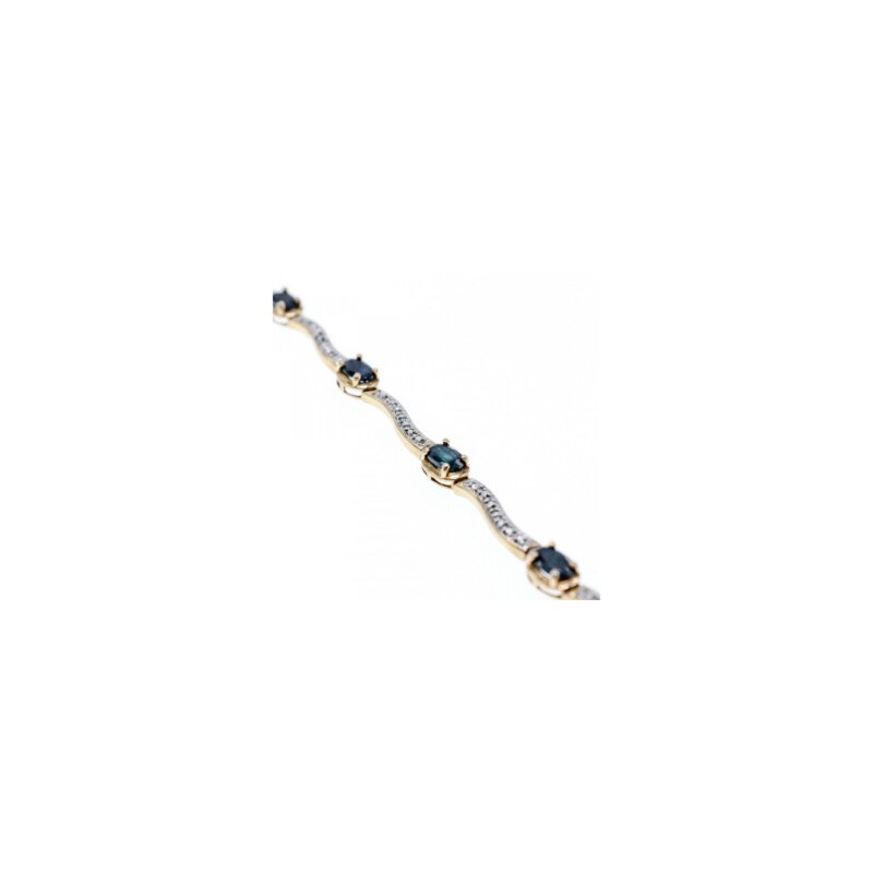 925 STERLING SILVER GOLD PLATED SAPPHIRES BRACELET