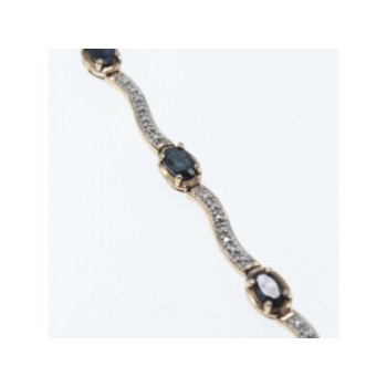 925 STERLING SILVER GOLD PLATED SAPPHIRES BRACELET