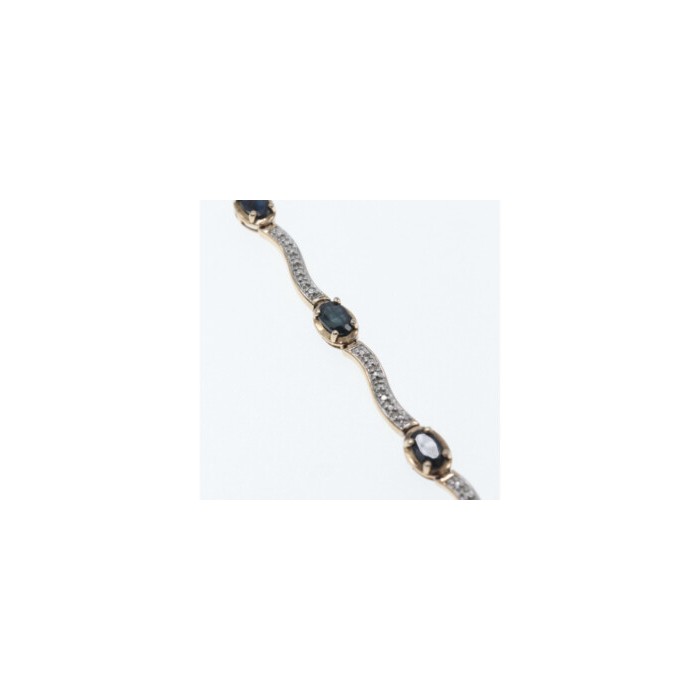 925 STERLING SILVER GOLD PLATED SAPPHIRES BRACELET