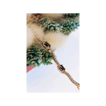 925 STERLING SILVER GOLD PLATED SAPPHIRES BRACELET