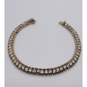 925 STERLING SILVER VERMEIL QUARTZ TENNIS BRACELET SIZE 7.5 IN