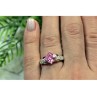 925 Sterling Silver Pink & White CZ Ring Size 6