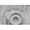 925 Sterling Silver Pink & White CZ Ring Size 6