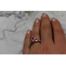 925 Sterling Silver Pink & White CZ Ring Size 6