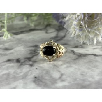 500 Silver Black Nephrite Ring Size 6.75