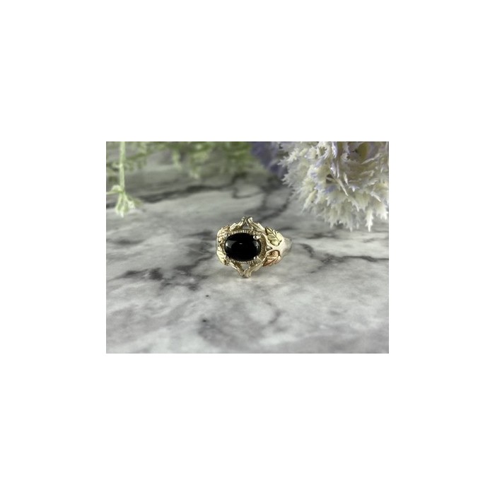 500 Silver Black Nephrite Ring Size 6.75