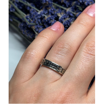 925 Sterling Silver Marcasite Ring Size 6