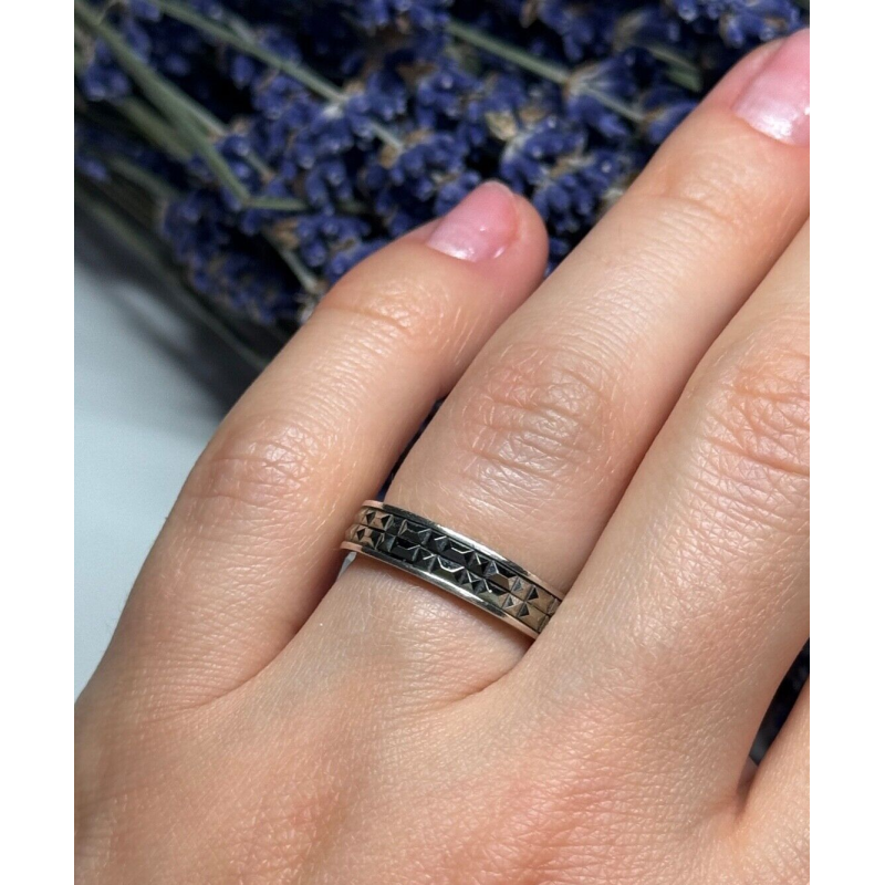 925 Sterling Silver Marcasite Ring Size 6