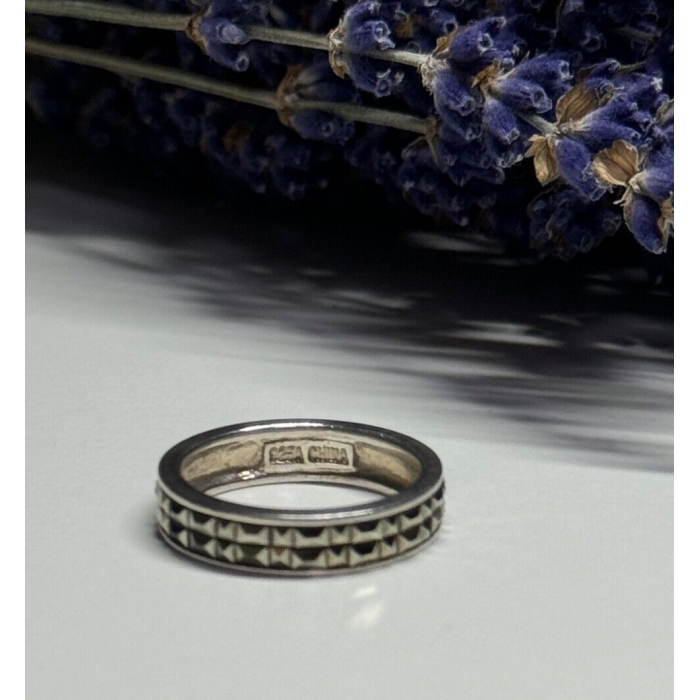 925 Sterling Silver Marcasite Ring Size 6
