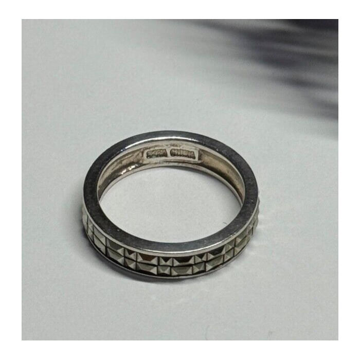 925 Sterling Silver Marcasite Ring Size 6