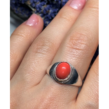 925 Sterling Silver Agate Ring Size 8.5