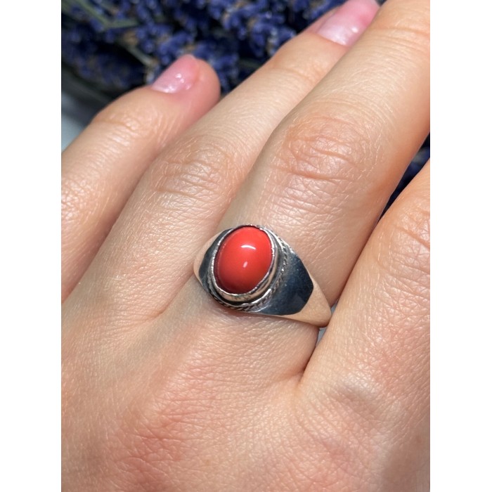 925 Sterling Silver Agate Ring Size 8.5