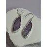925 Sterling Silver Lepidolite Earrings Length 2 Inch