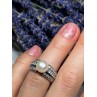 925 STERLING SILVER PEARL & CZ RING SIZE 5