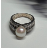 925 STERLING SILVER PEARL & CZ RING SIZE 5