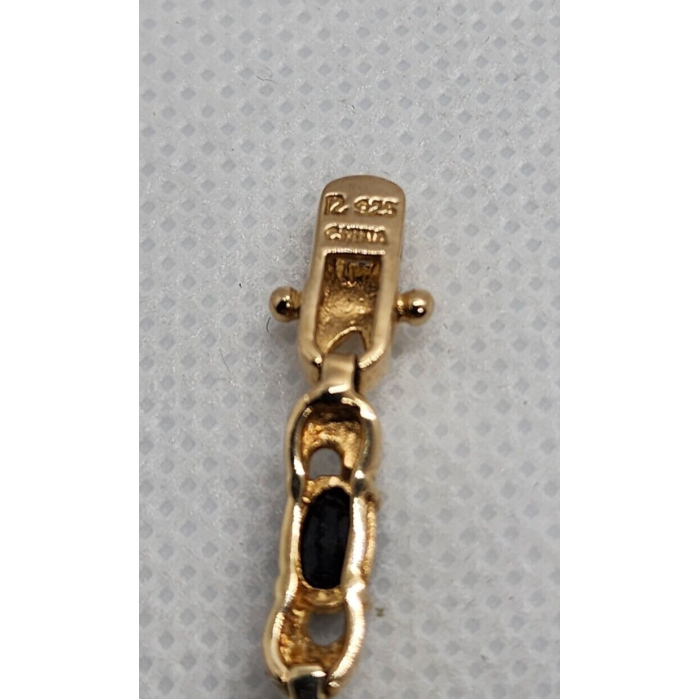 925 STERLING SILVER VERMEIL SAPPHIRES BRACELET SIZE 7.25 IN