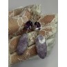 925 Sterling Silver Lepidolite & Amethyst Earrings Length 2.5 Inch