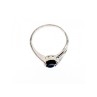 925 Sterling Silver Dark Blue Sapphire Ring Size 6.5
