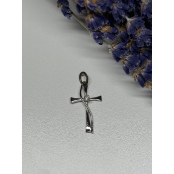 925 Sterling Silver Cross CZ Lenght 26.5 Mm
