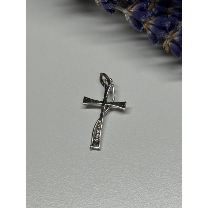 925 Sterling Silver Cross CZ Lenght 26.5 Mm