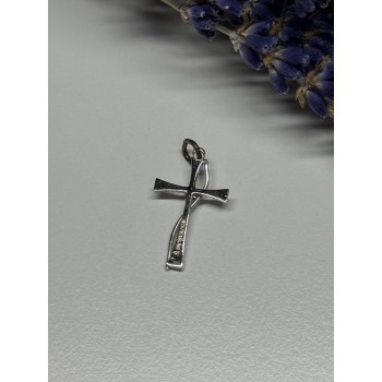 925 Sterling Silver Cross CZ Lenght 26.5 Mm