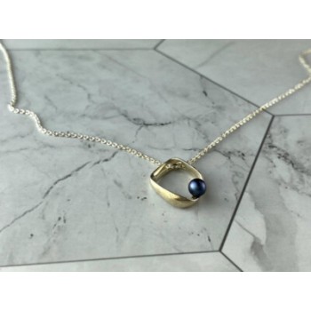 925 Sterling Silver Pearl Chain With Pendant Italy