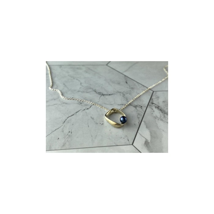 925 Sterling Silver Pearl Chain With Pendant Italy