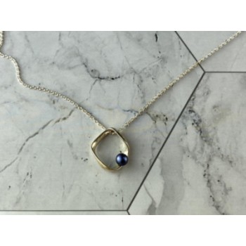 925 Sterling Silver Pearl Chain With Pendant Italy