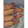 925 STERLING SILVER GOLD PLATED PINK MYSTIC TOPAZ BRACELET LENGTH 8.5 INCH