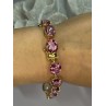925 STERLING SILVER GOLD PLATED PINK MYSTIC TOPAZ BRACELET LENGTH 8.5 INCH