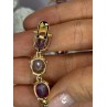 925 STERLING SILVER GOLD PLATED PINK MYSTIC TOPAZ BRACELET LENGTH 8.5 INCH
