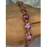 925 STERLING SILVER GOLD PLATED PINK MYSTIC TOPAZ BRACELET LENGTH 8.5 INCH