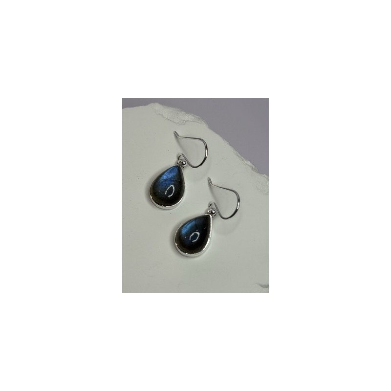 925 Sterling Silver Labradorite Earrings Length 1.2 Inch