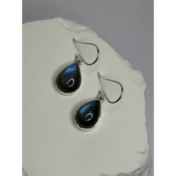 925 Sterling Silver Labradorite Earrings Length 1.2 Inch