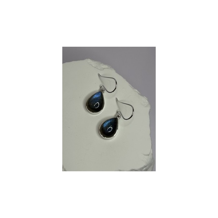 925 Sterling Silver Labradorite Earrings Length 1.2 Inch