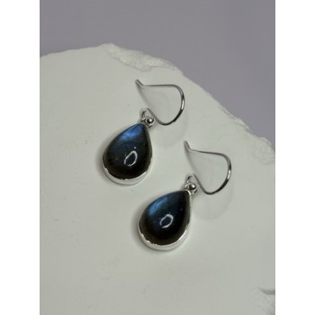 925 Sterling Silver Labradorite Earrings Length 1.2 Inch