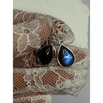 925 Sterling Silver Labradorite Earrings Length 1.2 Inch