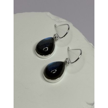 925 Sterling Silver Labradorite Earrings Length 1.2 Inch