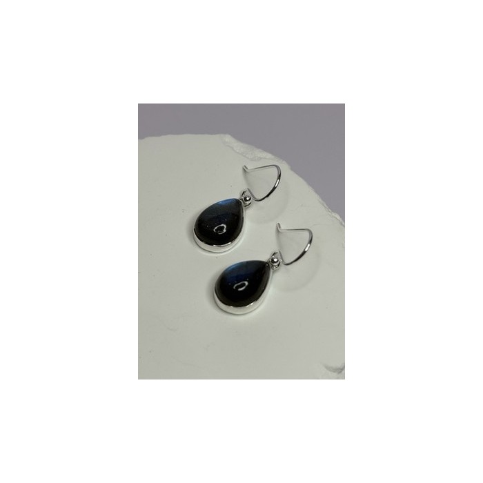 925 Sterling Silver Labradorite Earrings Length 1.2 Inch