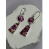 925 Sterling Silver Pink Oyster Turquoise Earrings Length 2 Inch